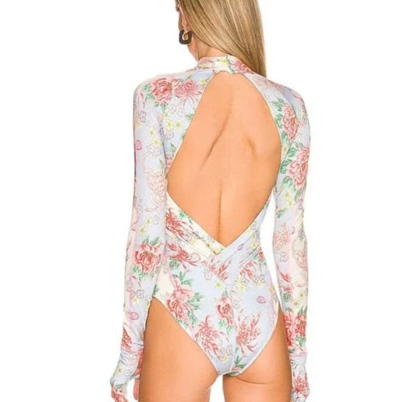 NWT WE‎ ARE HAH Gloves Off 1 Piece in Kyoto Kimono French Blue, Medium - Picture 4 of 7